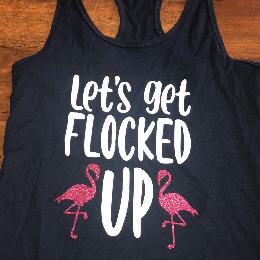 Let’s Get Flocked Up Razor Back Tee - Picture 2 of 2